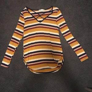 Striped long sleeve blouse